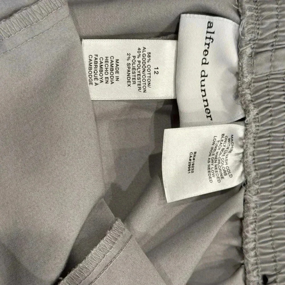Alfred Dunner Pants Sz 12 Inseam 29”Gray Stretch Cotton Elastic Waist Pull-On - Picture 3 of 3